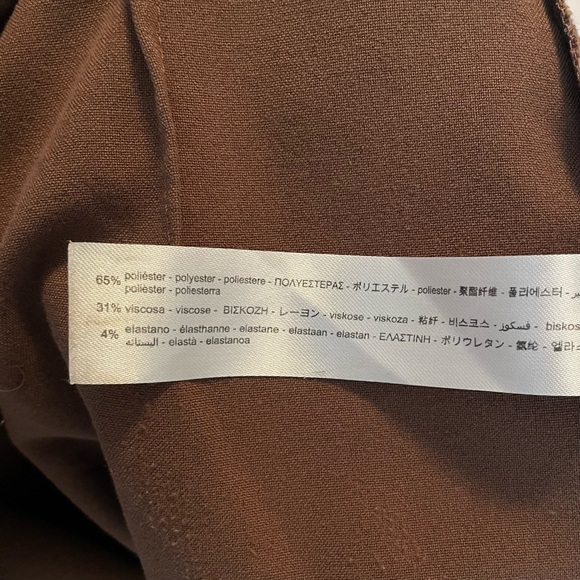 Bershka Slouchy Dad Tailored Pants Womens 4 Brown Straight Leg Career Academia - Picture 14 of 15